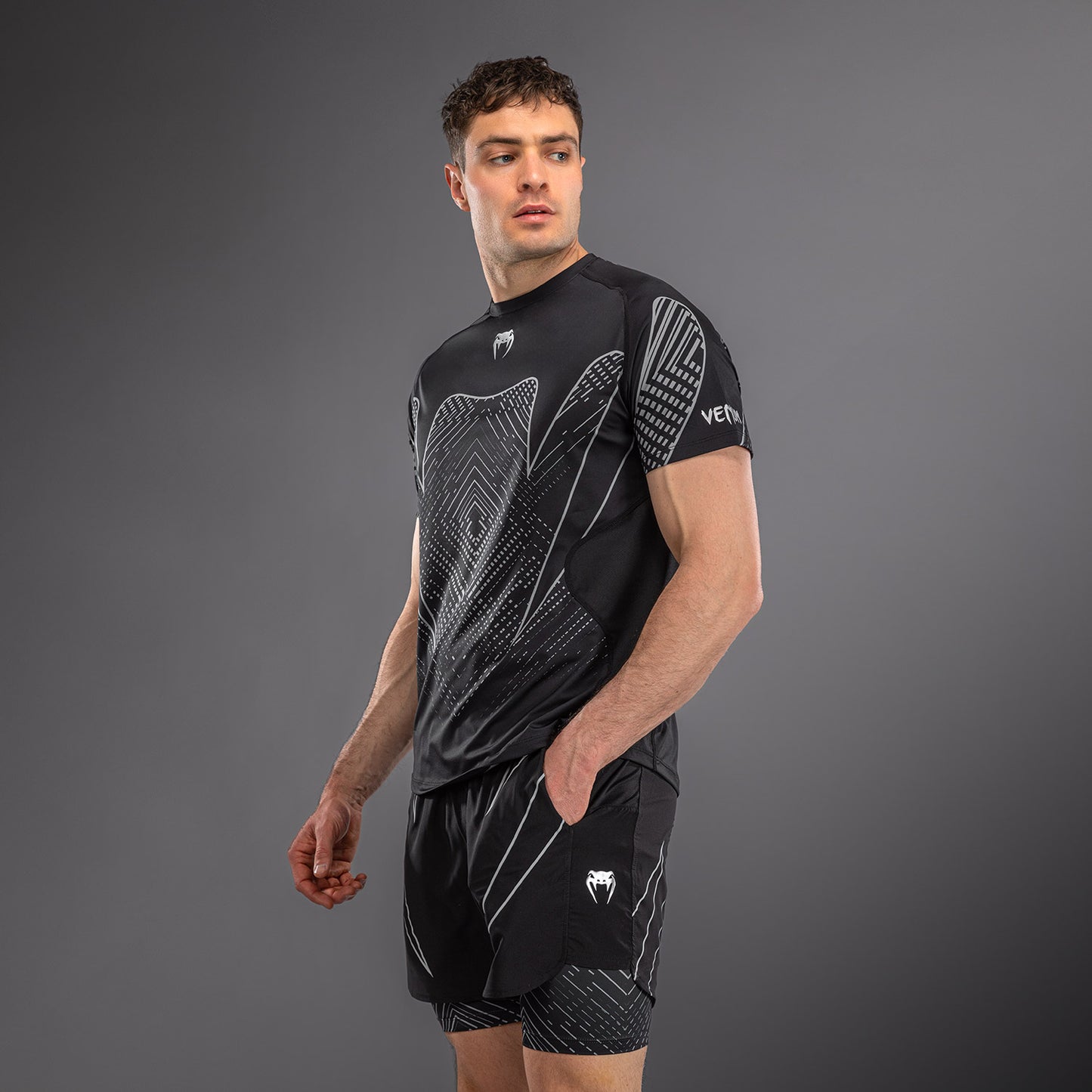 Venum Midnight Fury Dry Tech T-shirt – Zwart/Grijs/Zilver