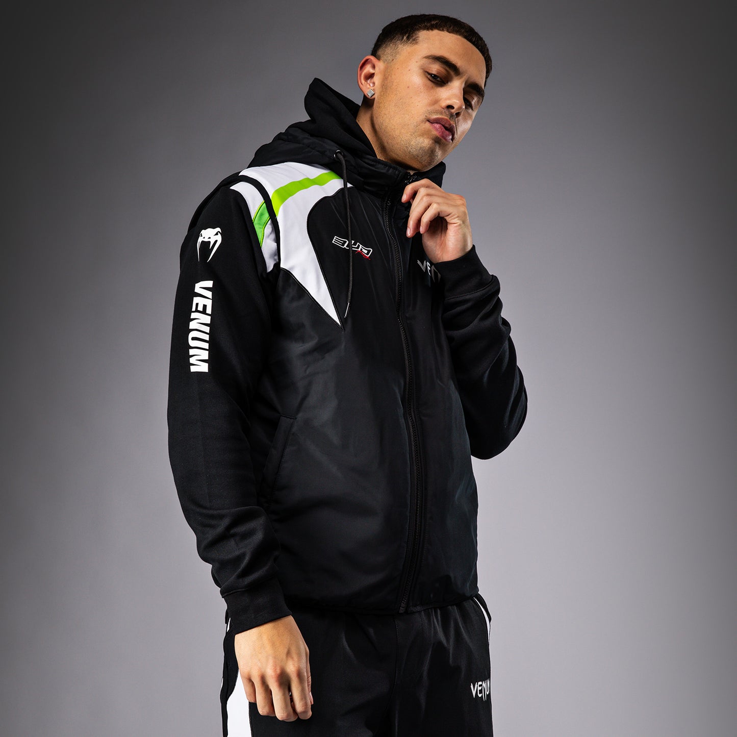 Venum x Bud Racing donsjack - Zwart/Wit/Limoengroen
