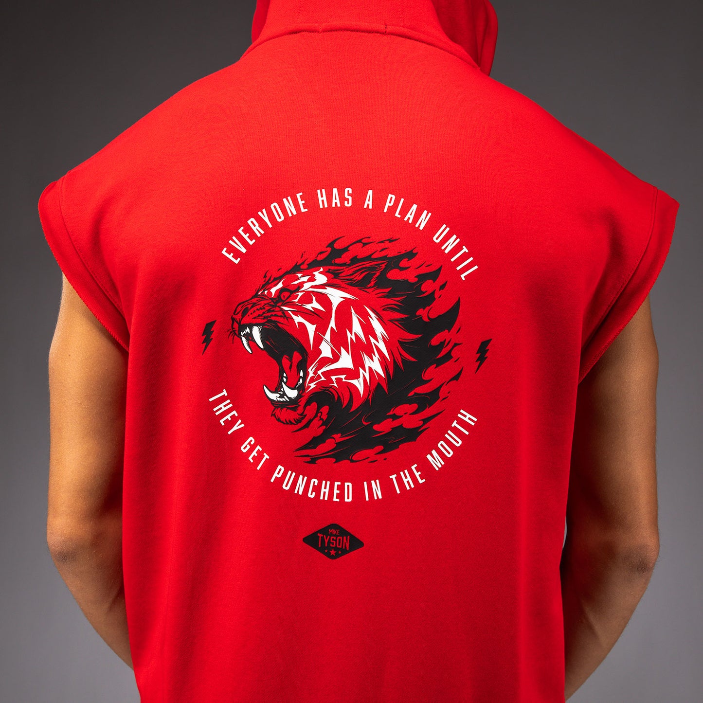 Venum x Mike Tyson Tiger Mouwloze Hoodie - Intens Rood/Diep Zwart