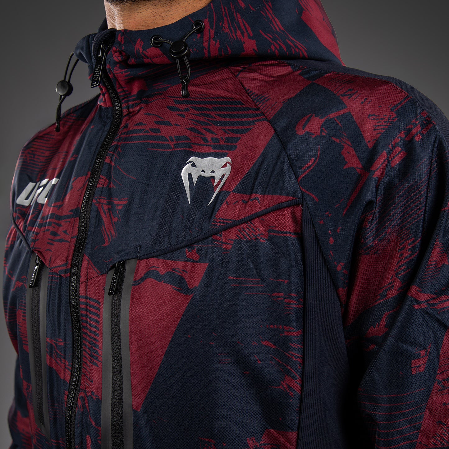 UFC Zenith by Venum Authentic Fight Week Zip Hoodie Heren - Marineblauw/Bordeauxrood/Zilver