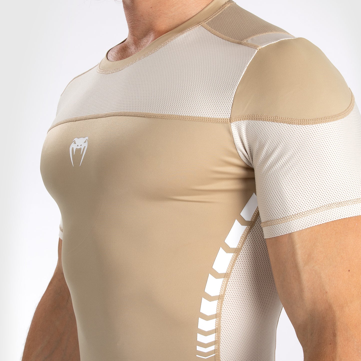 Venum Tempest Heren Rashguard Met Korte Mouwen - Beige/Zand