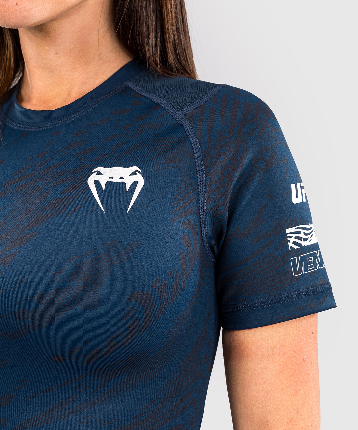 UFC Fusion by Venum Fight Week Korte Mouwen Performance Rashguard voor Dames - Oceaanblauw