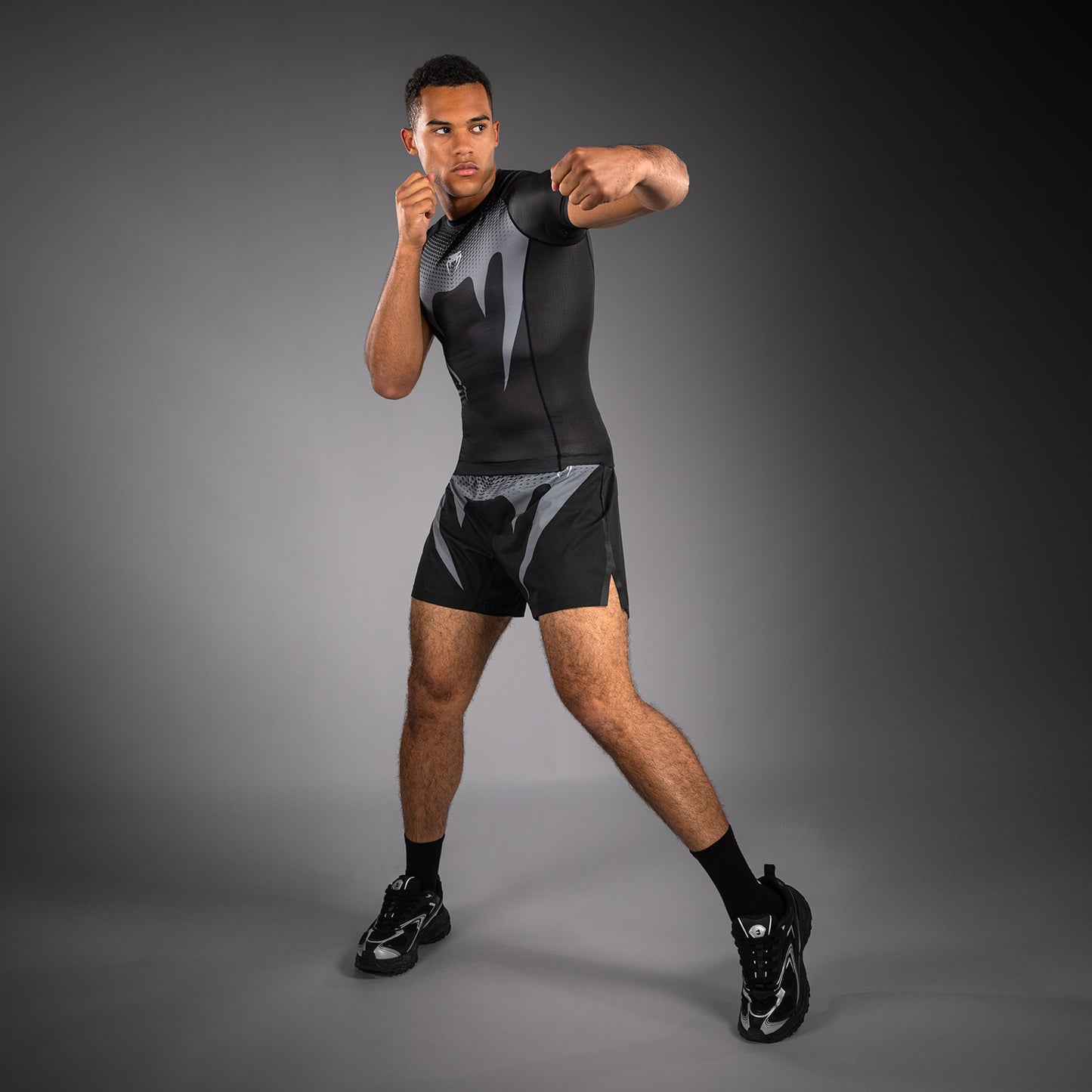 Venum No Gi Rashguards - Zwart/Zilvergrijs