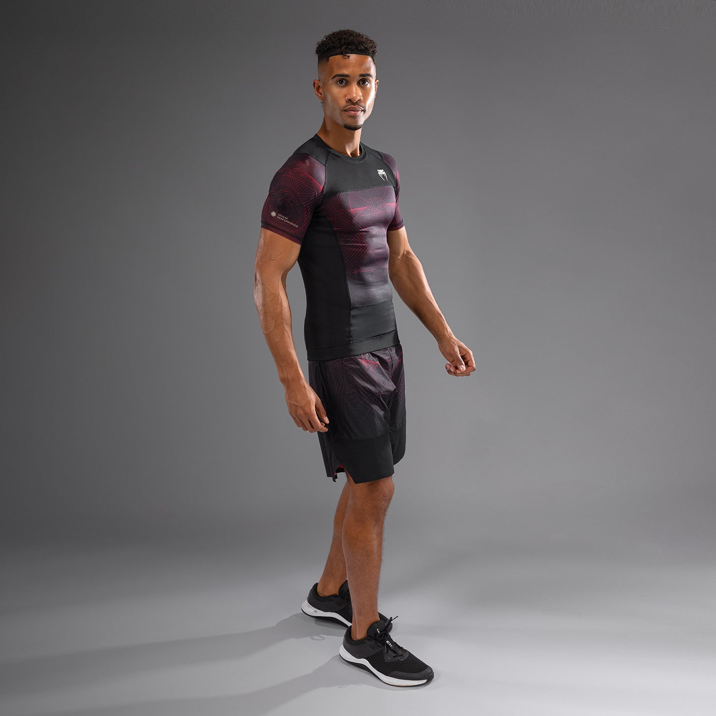 Venum G-Fit Air Korte Mouw Rashguard Heren - Diepzwart / Vuurrood