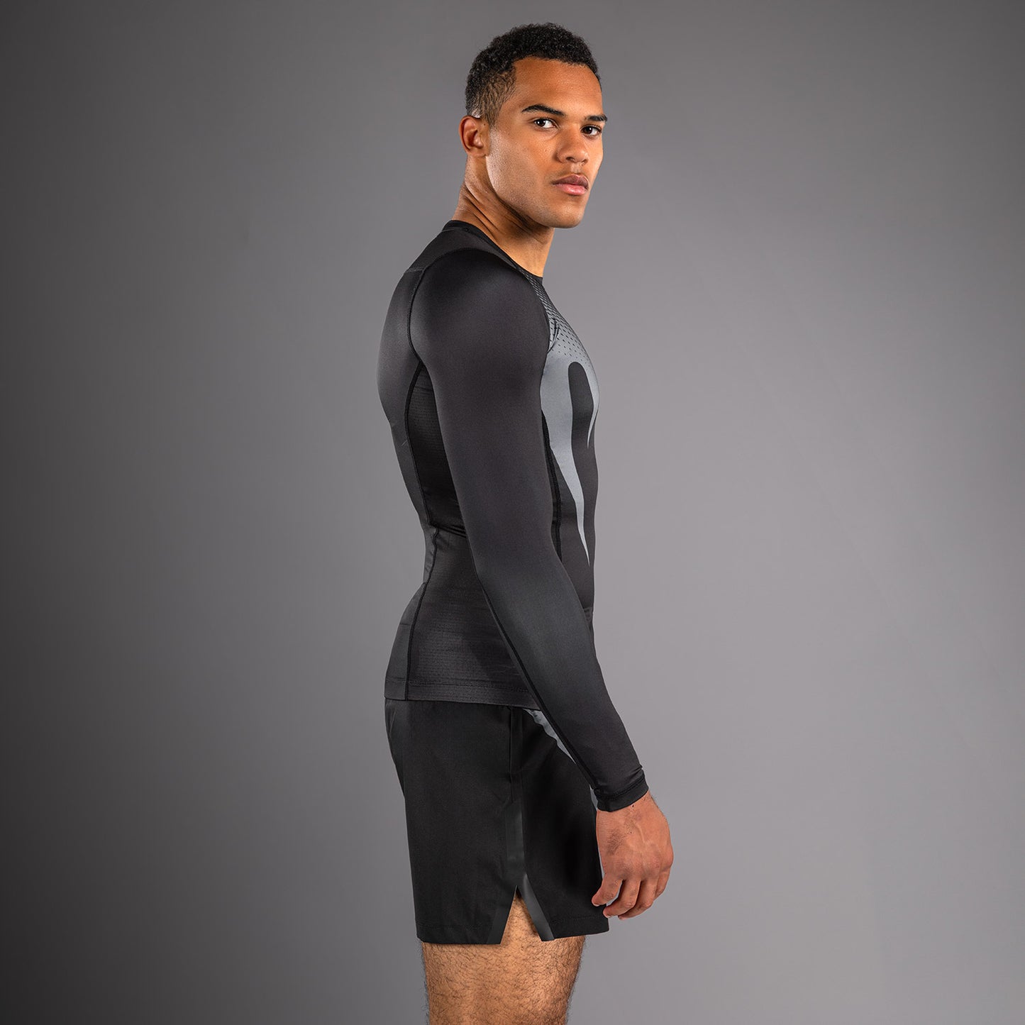 Venum No Gi Rashguards - Zwart/Zilvergrijs
