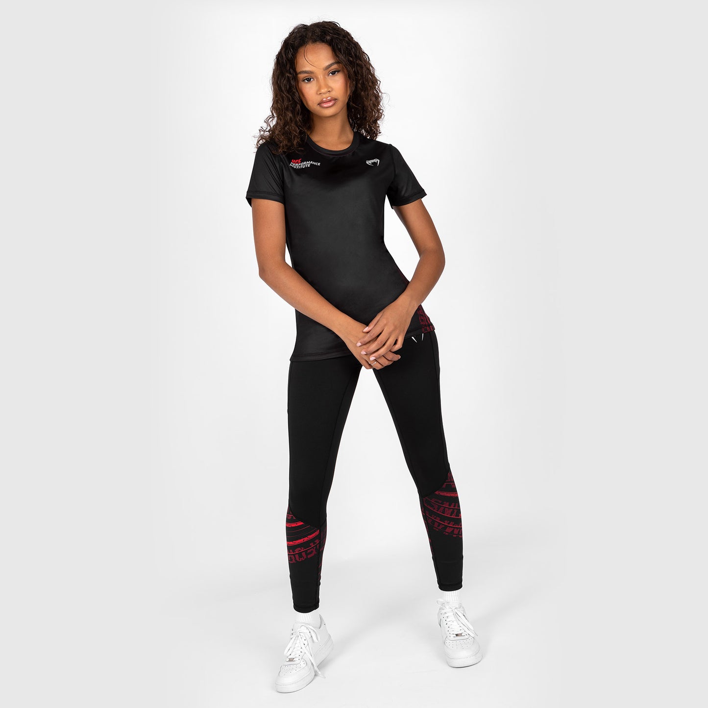 UFC Venum Performance Institute 2.0 Dry-Tech T-shirt voor Dames - Zwart/Rood