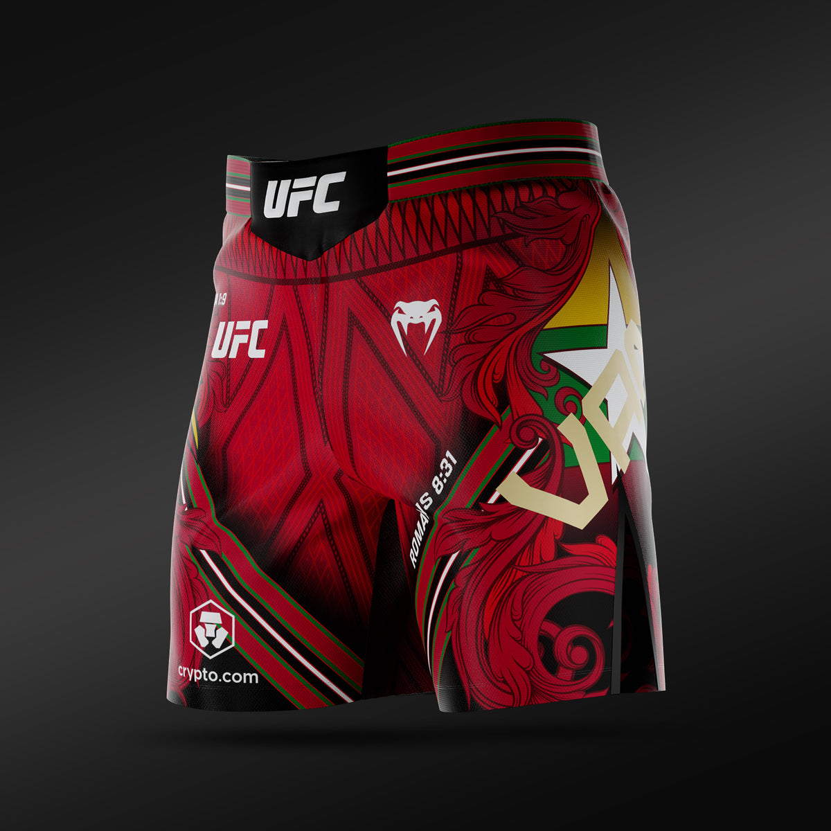 UFC Adrenaline Unrivaled by Venum Fightshort voor heren korte pasvorm Josh Van - Rood