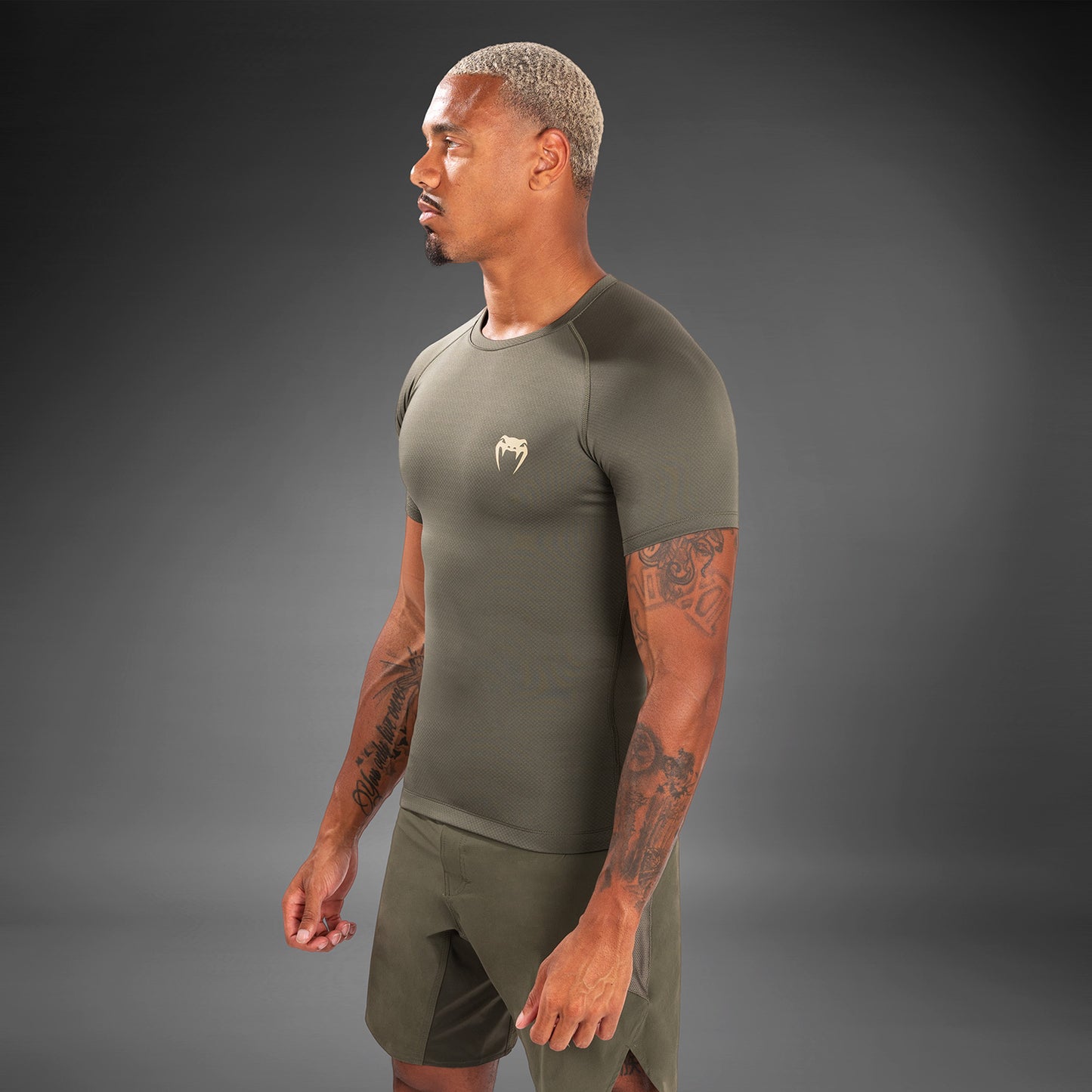 Venum Contender Heren Rashguard met korte mouwen - Khaki