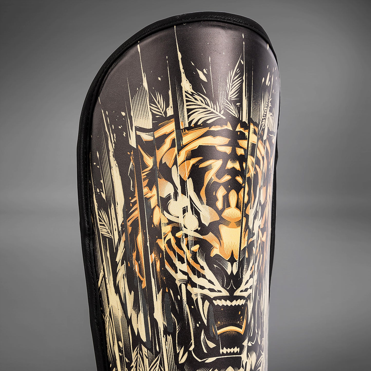 Venum Tiger Kids Schenenschermers - Zwart / Neon Oranje