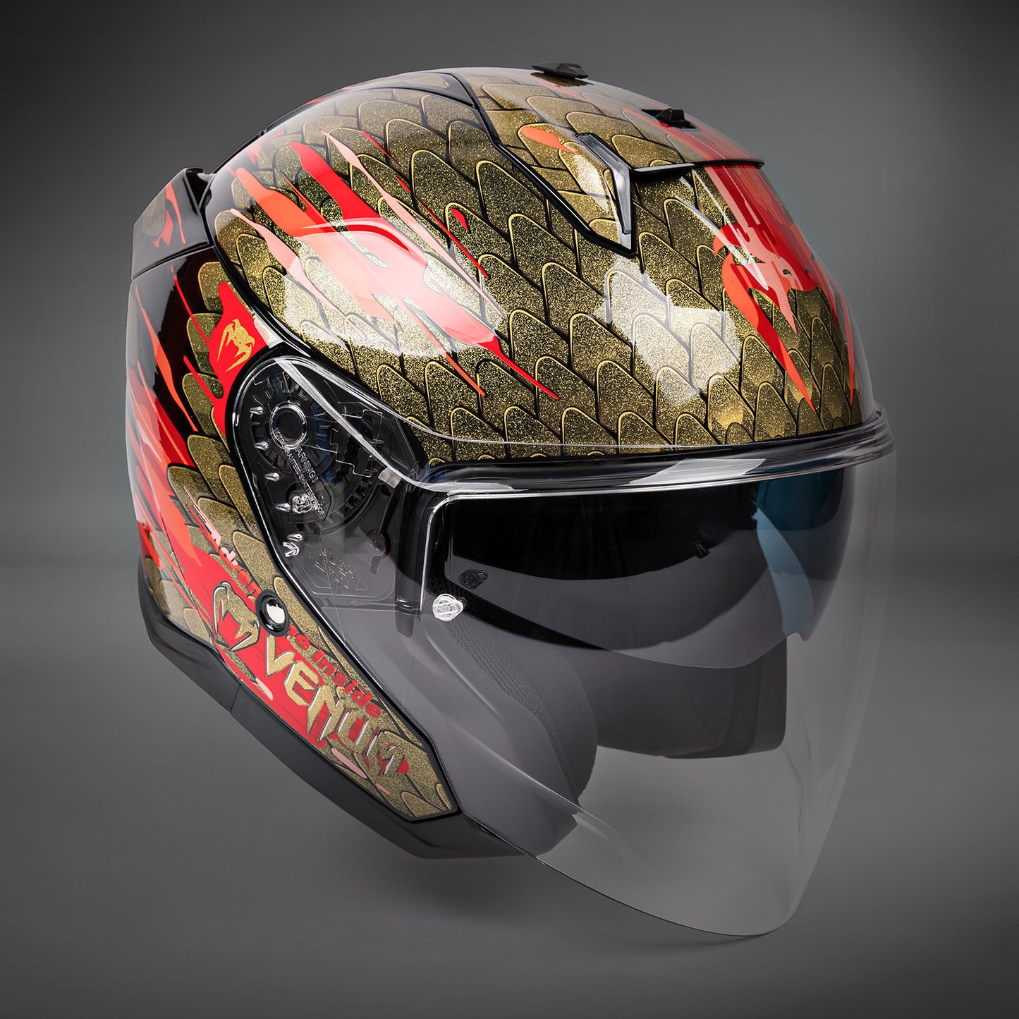 Venum x Shark SKWAL i3 JET Motorhelm - Rood/Goud