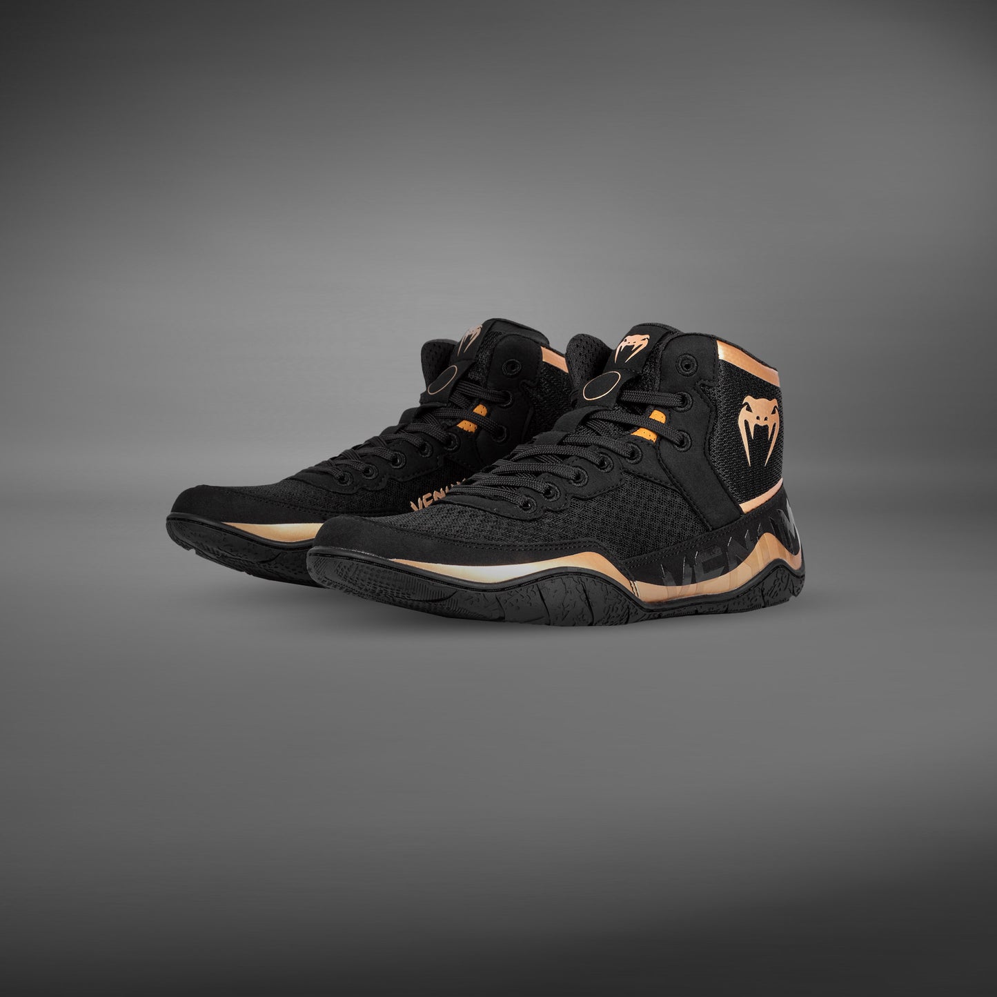 Venum Elite Worstelschoenen - Zwart/Brons