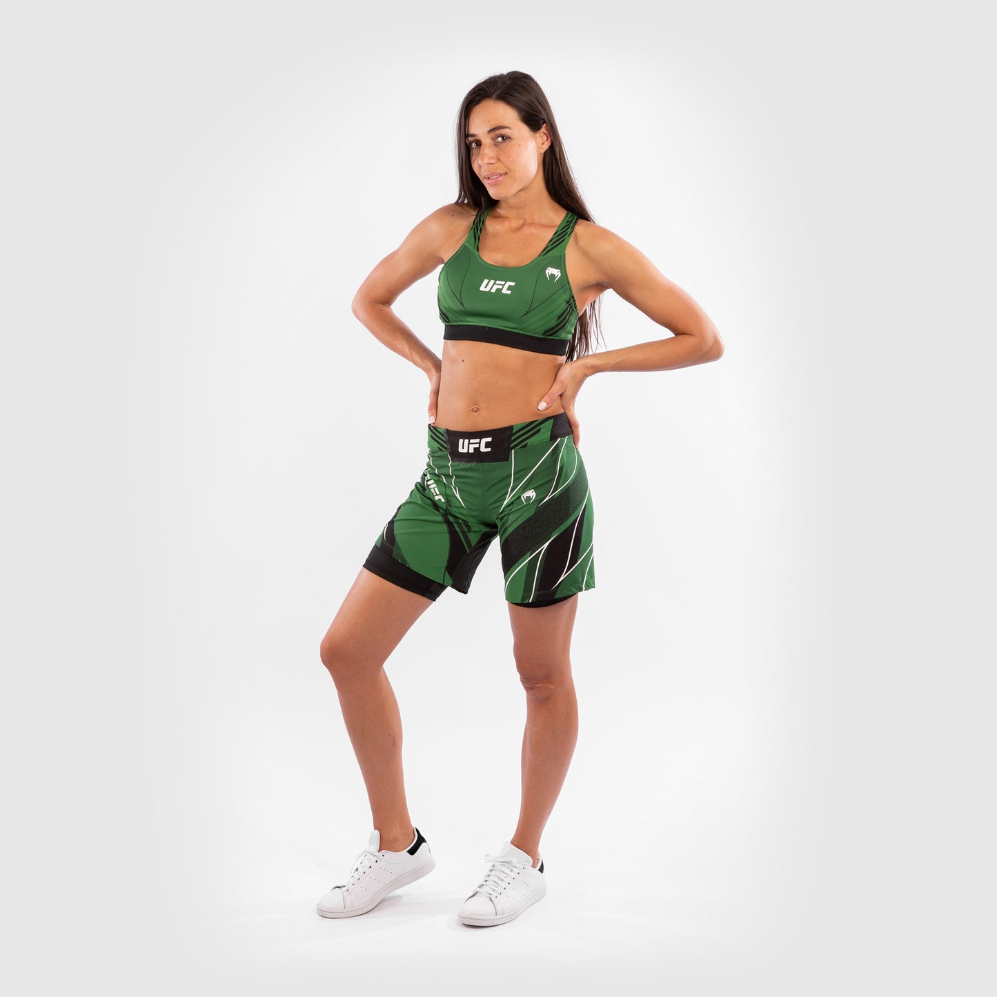 UFC Venum Authentic Fight Night Damesshort - Long Fit - Groen