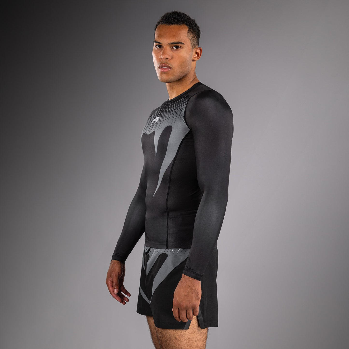 Venum No Gi Rashguards - Zwart/Zilvergrijs