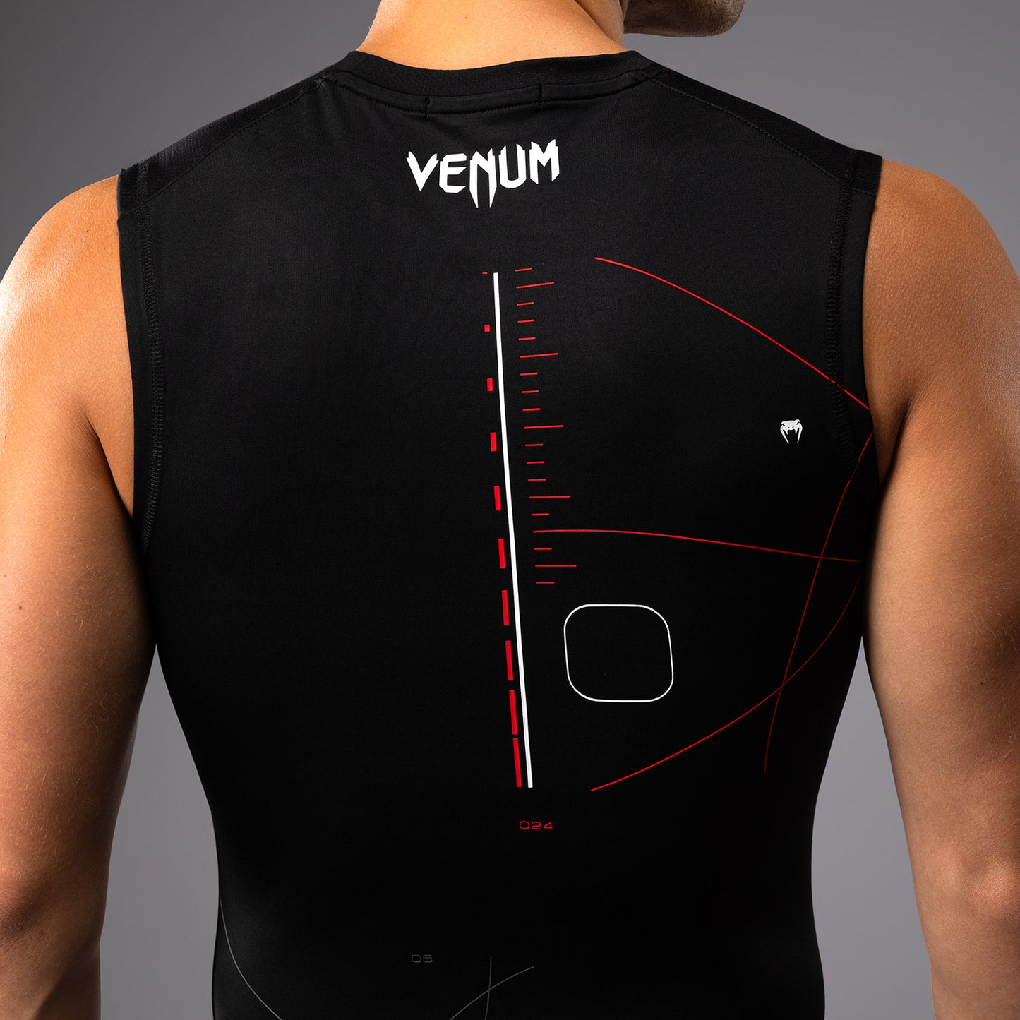 Venum Tactical XT Heren Mouwloze Rashguard - Zwart/Vuurrood