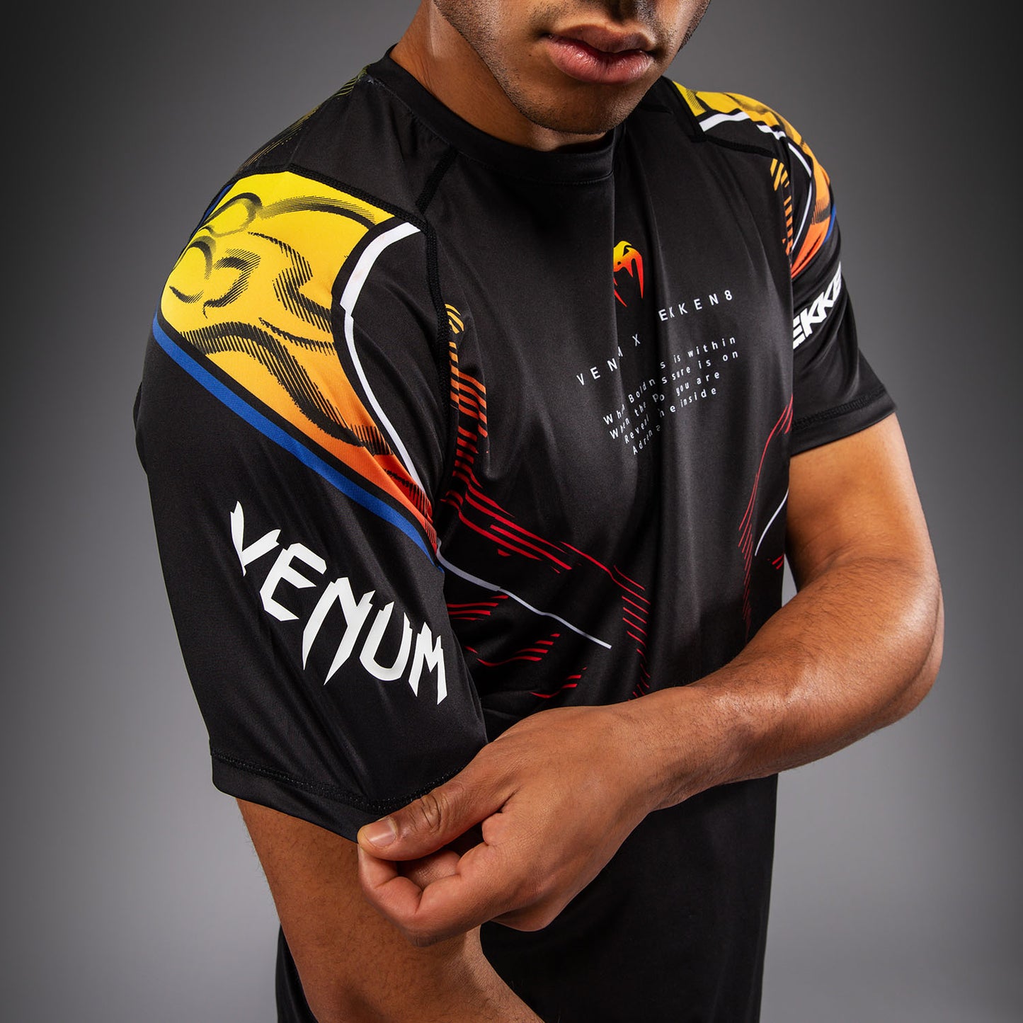 Venum x TEKKEN 8 Dry Tech T-shirt - Yoshimitsu - Zwart/Oranje