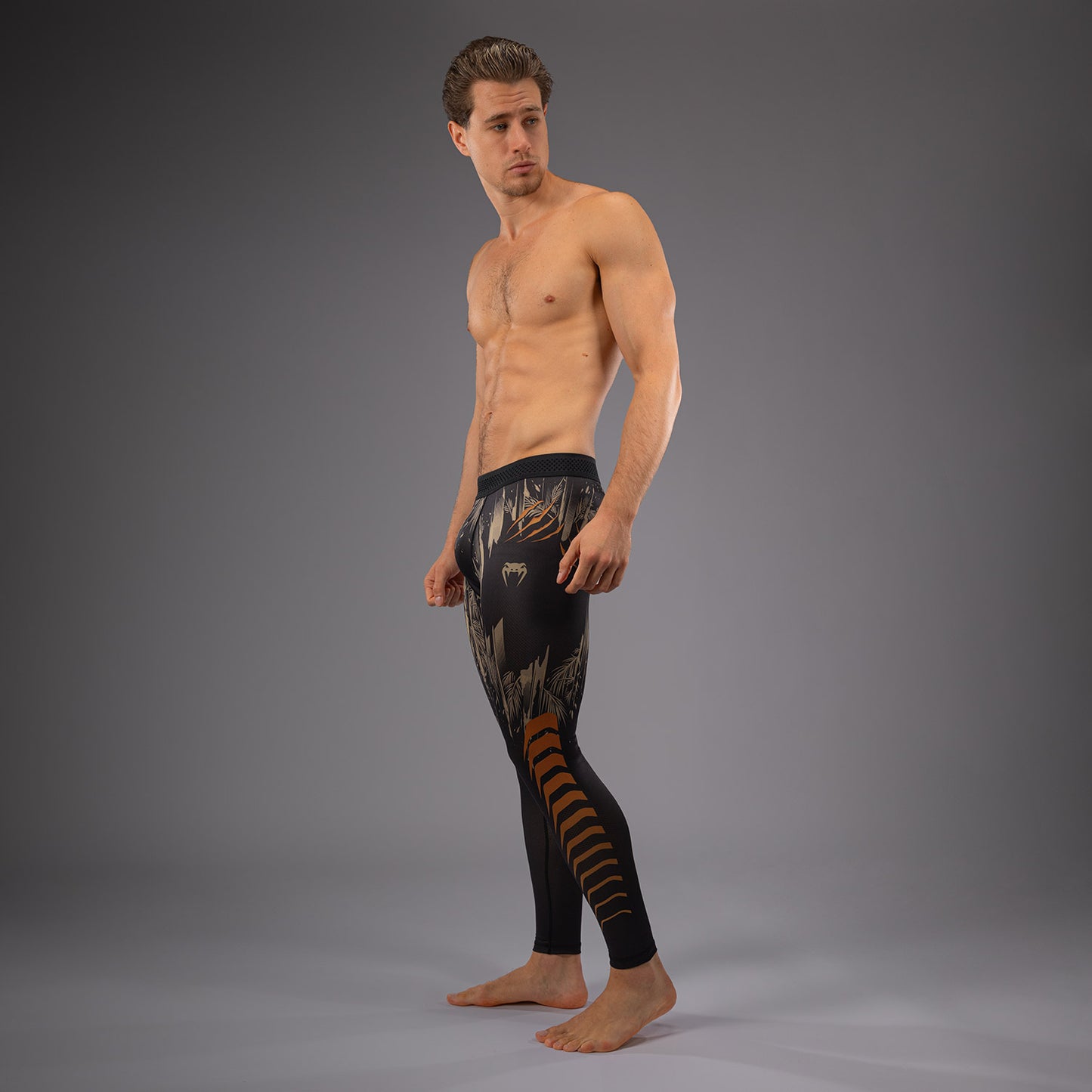 Venum Tiger Compressie Leggings Heren - Zwart / Neon Oranje