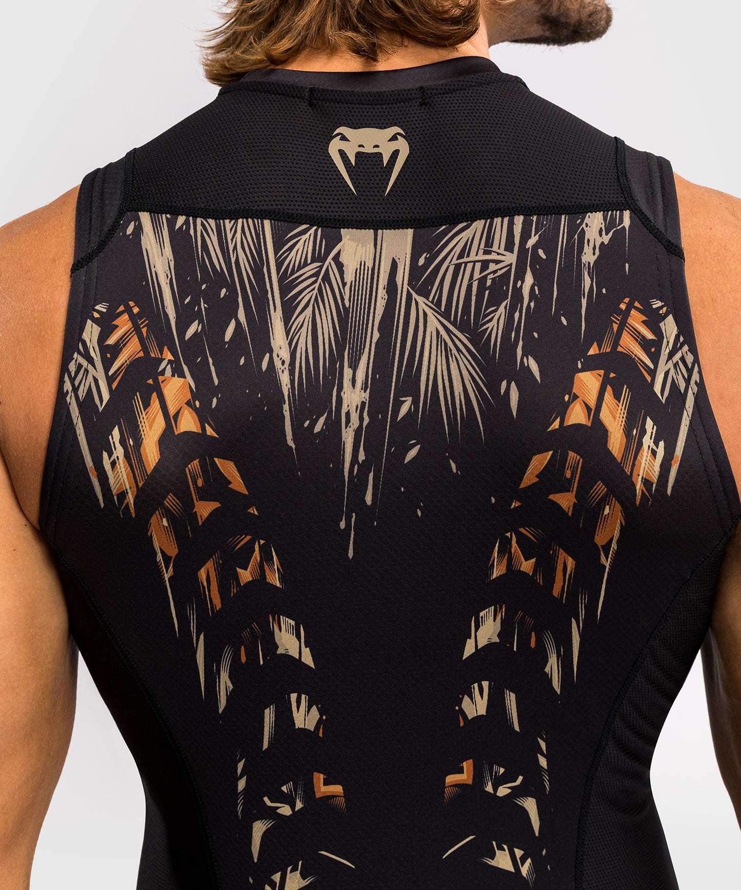 Venum Tiger Mouwloos T-Shirt - Zwart / Neon Oranje