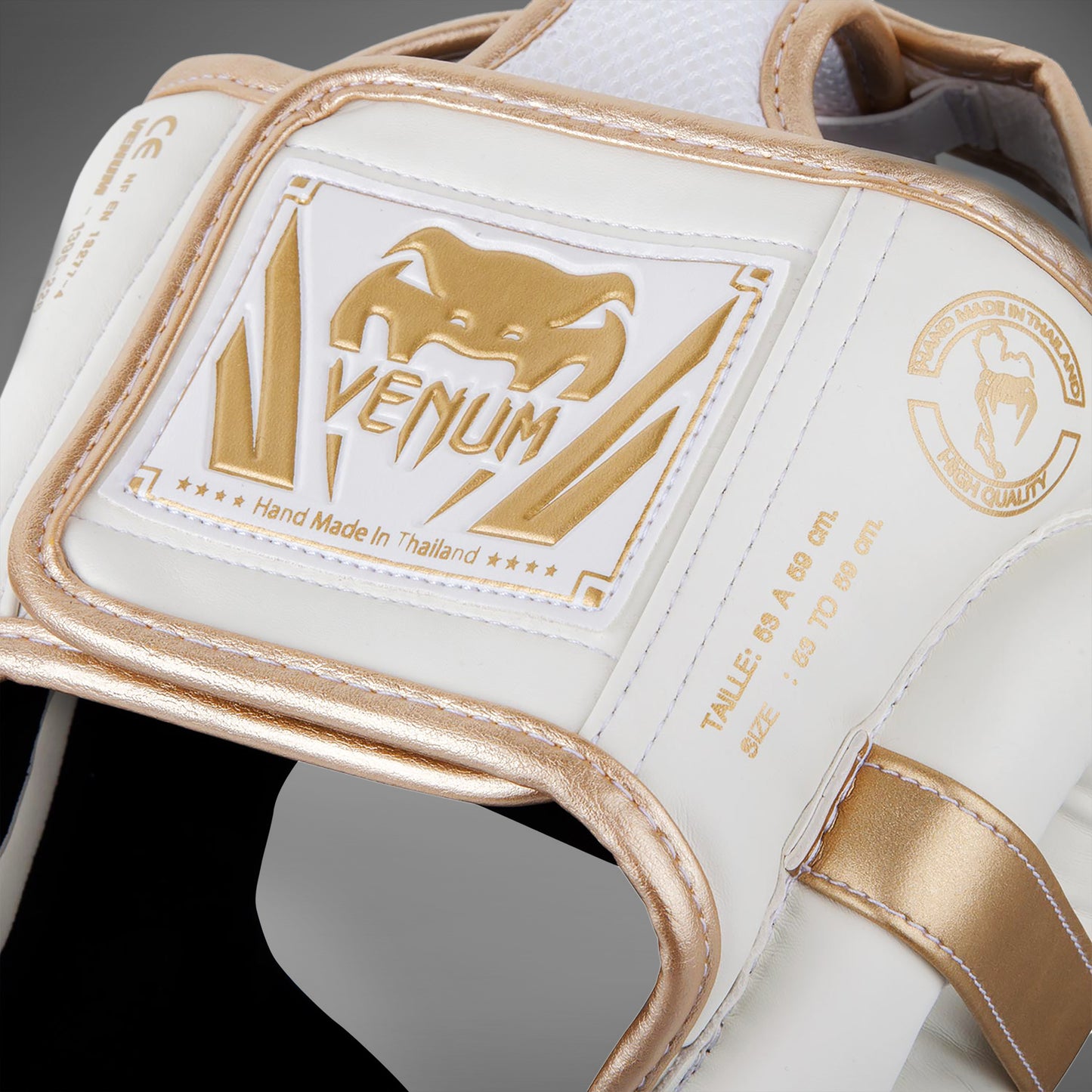Venum Elite hoofdbeschermer - Wit/Goud