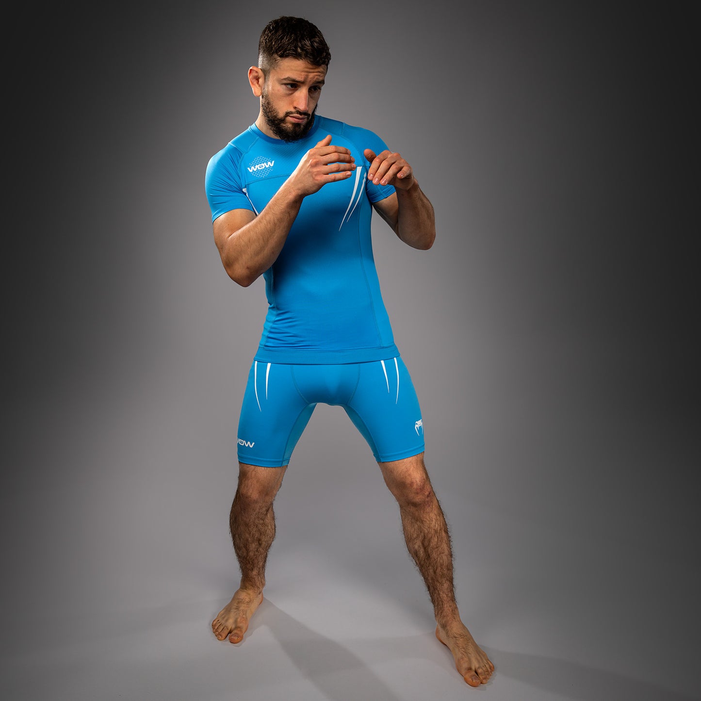 Venum x WOW FC Korte Mouwen Rashguard - Pacific Blue