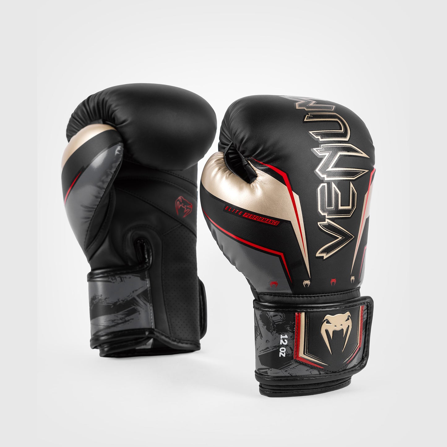Venum Elite Evo Bokshandschoenen - Zwart/Goud/Rood