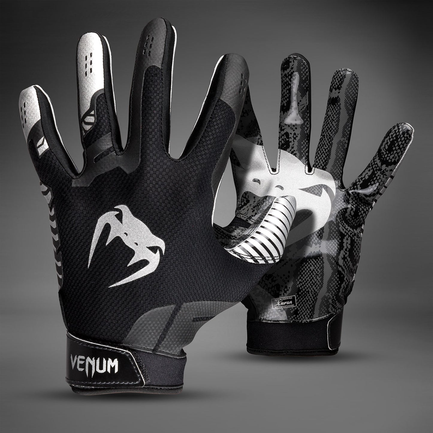 Venum Elite Voetbalhandschoenen - Zwart/Zilver