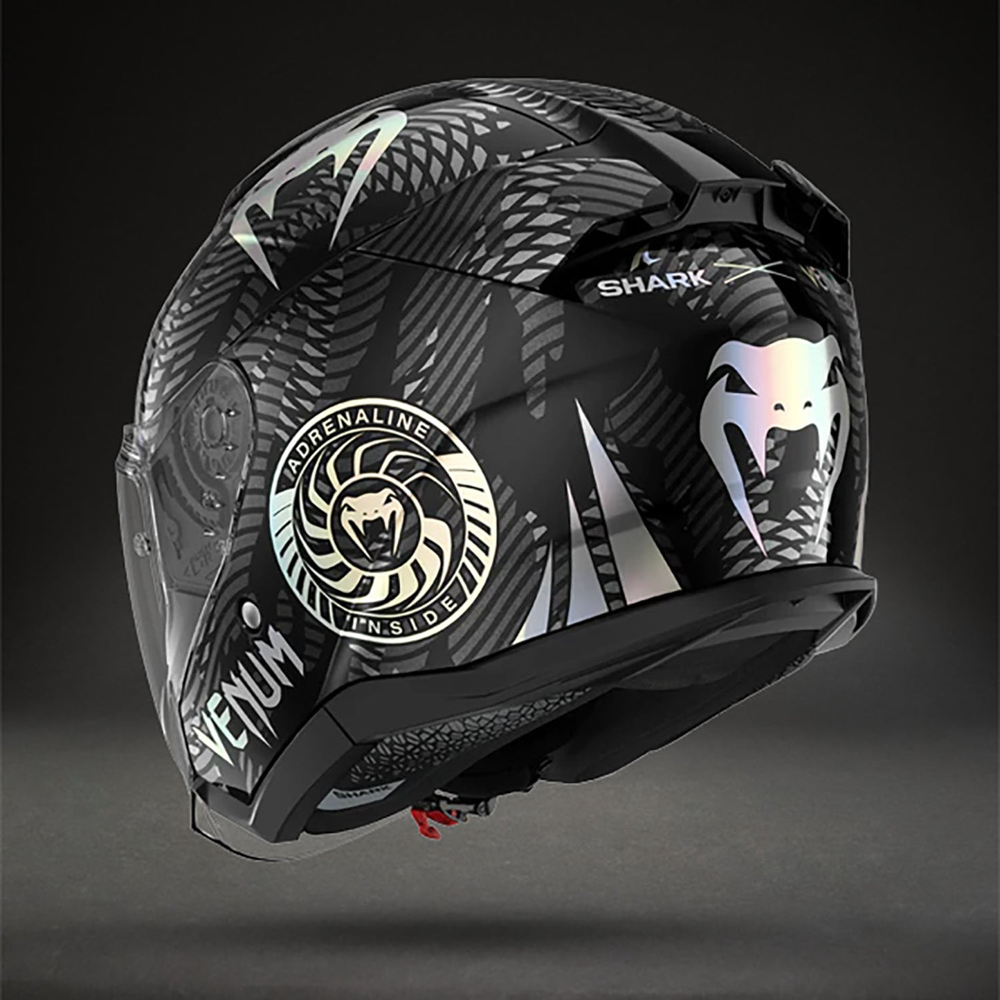 Venum x Shark SKWAL JET Motorhelm – Zwart Chroom Antraciet