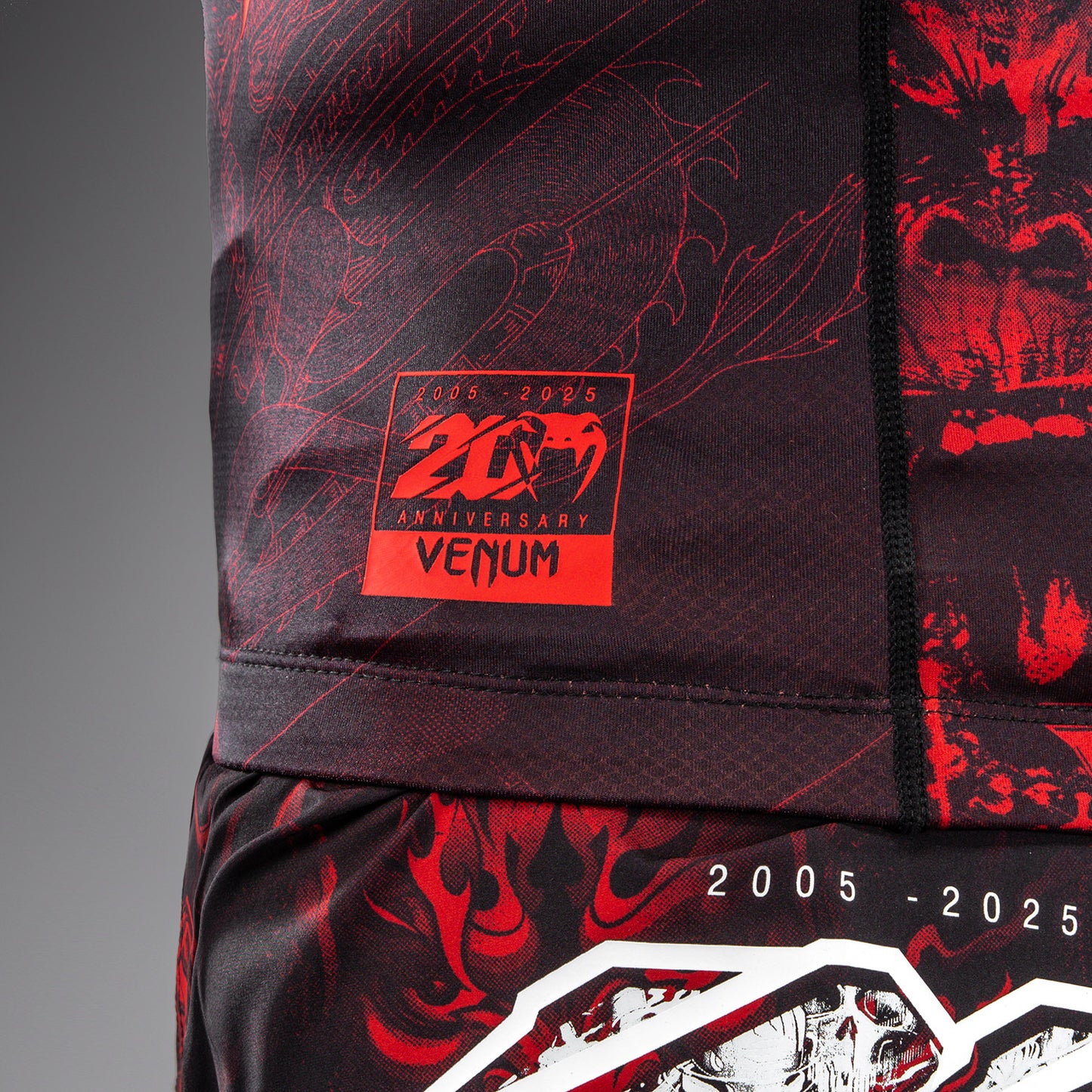 Venum 20th Anniversary Rashguard met korte mouwen - Zwart/Rood
