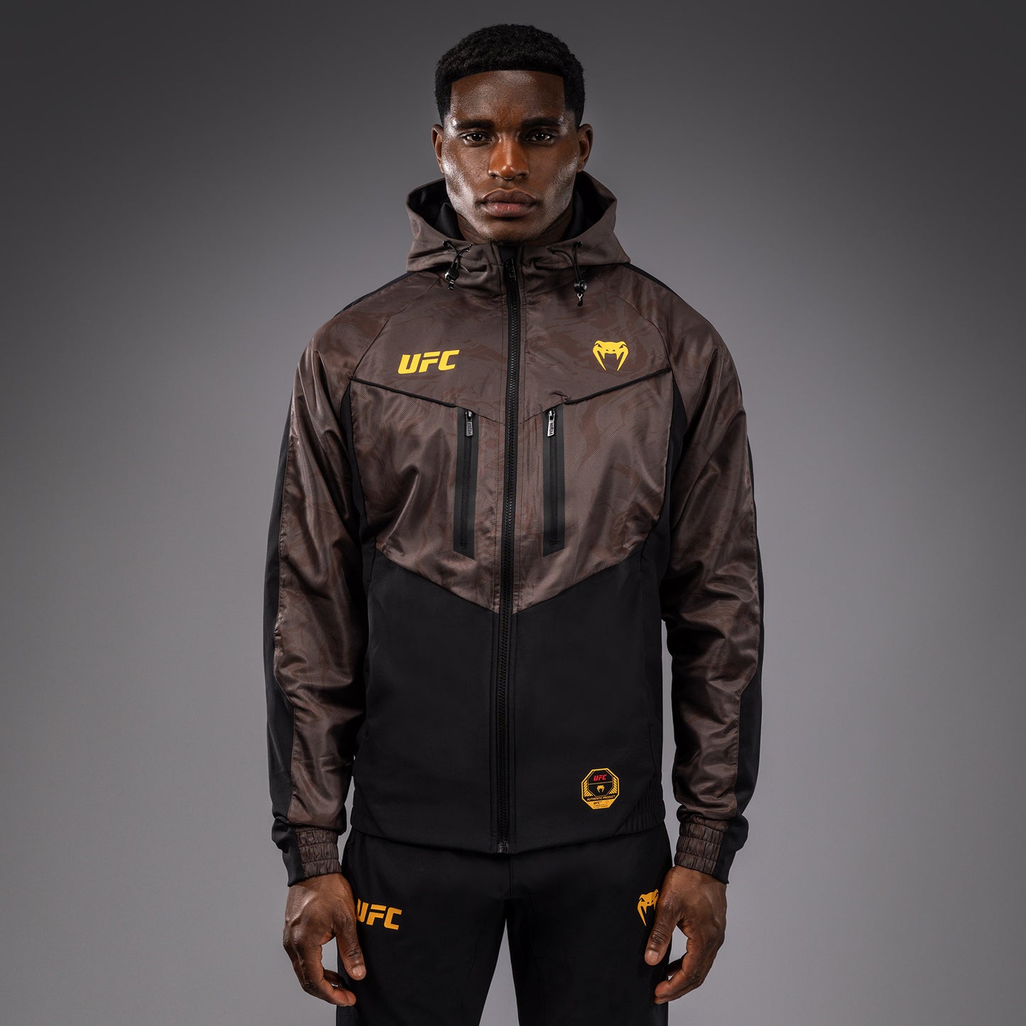 UFC Fusion by Venum Fight Week Zip-Hoodie voor Heren - Earthen Brown