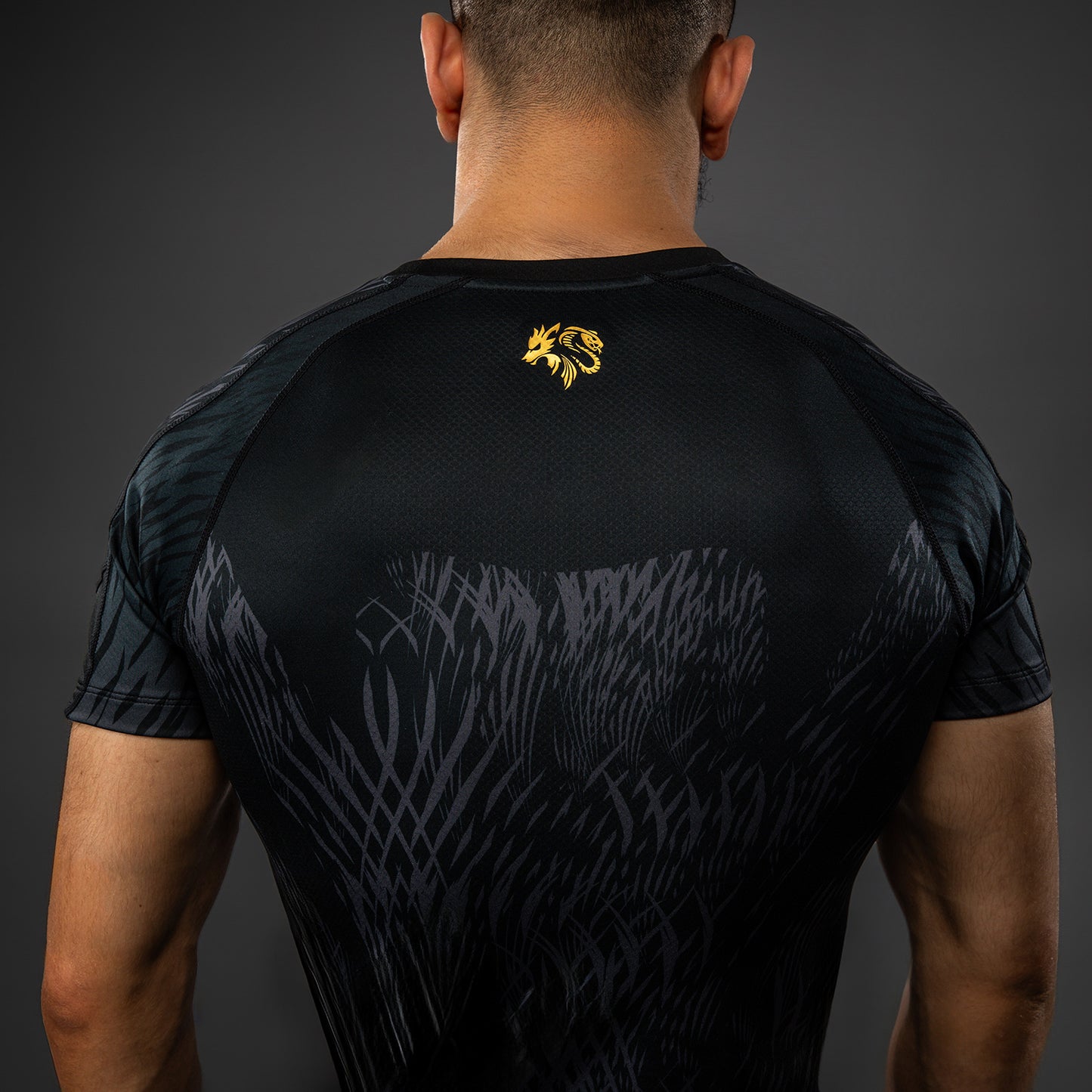 Venum x Chimaev Korte Mouw Rashguard - Zwart/Grijs