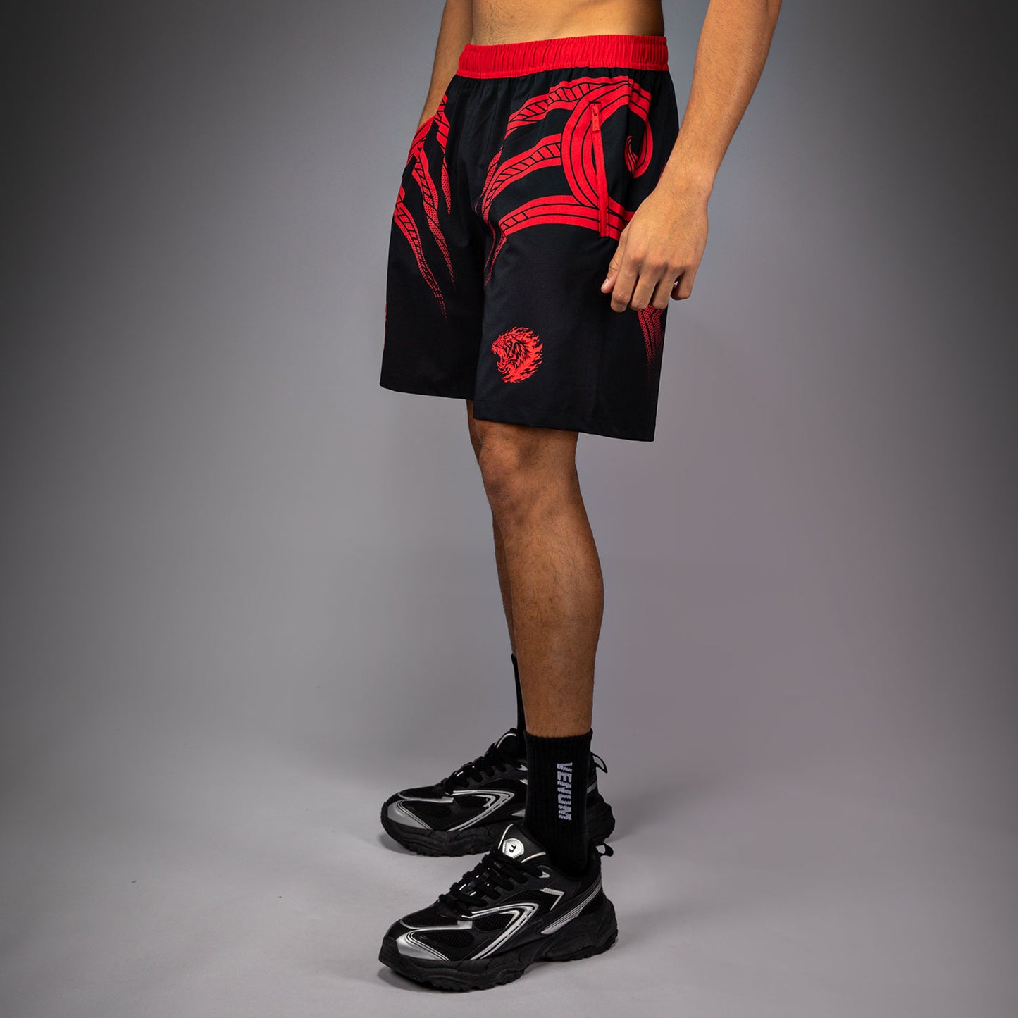 Venum x Mike Tyson Tiger Trainingsshorts - Diep Zwart/Intens Rood