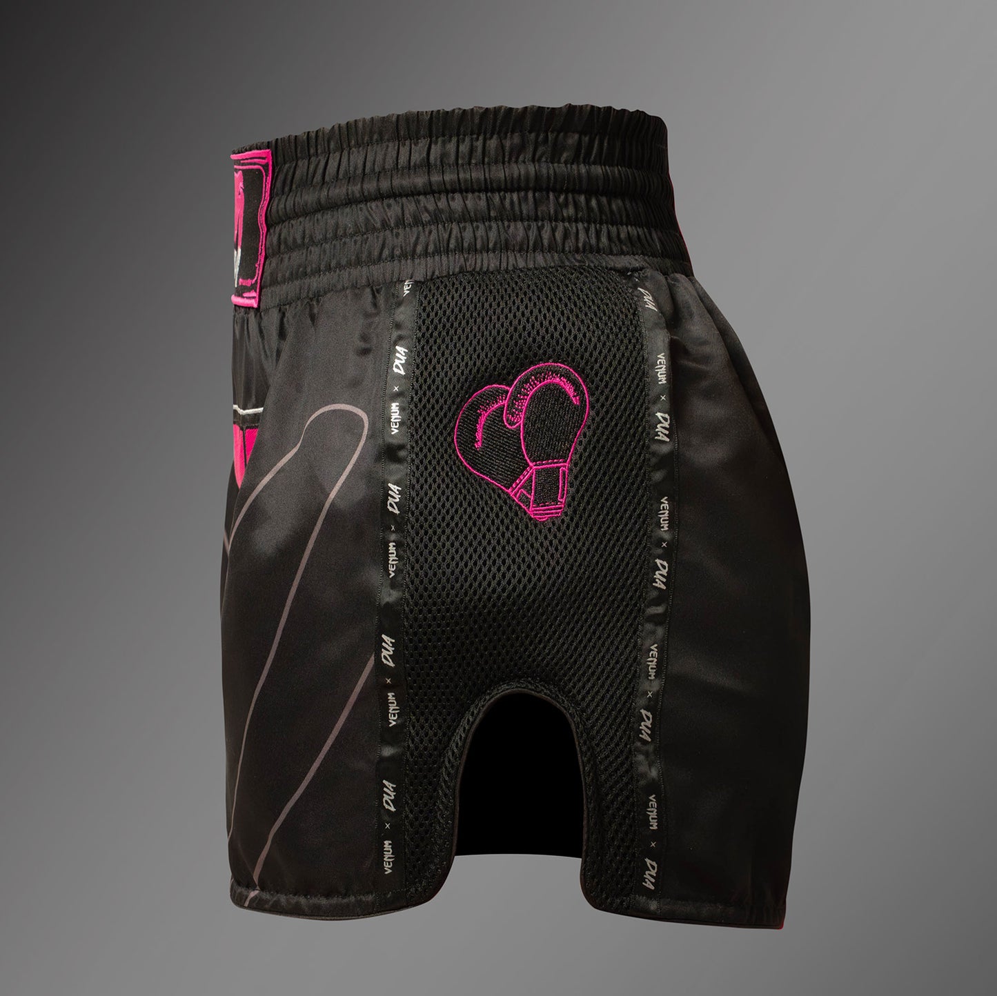 Venum x Dua Muay Thai Shorts - Zwart/Fuchsia Roze
