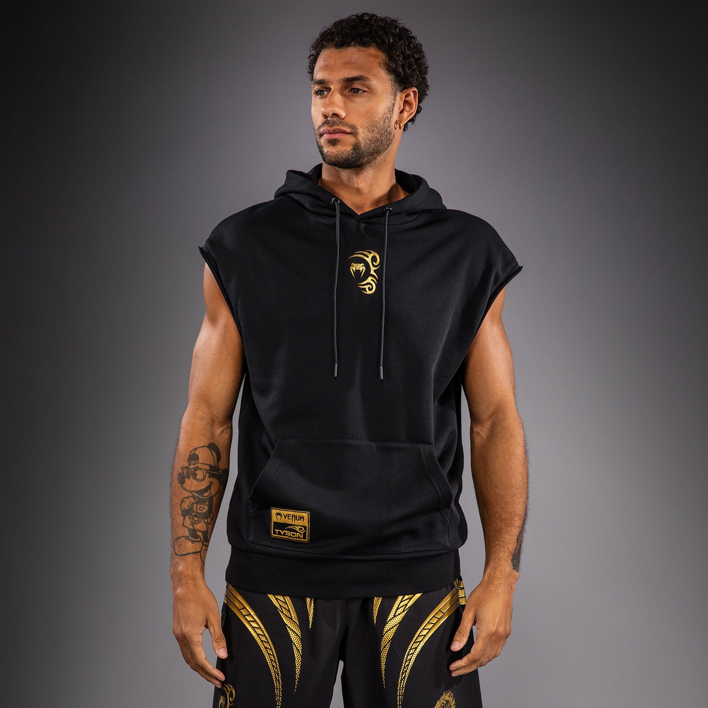 Venum x Mike Tyson Tiger Mouwloze Hoodie - Zwart/Goud