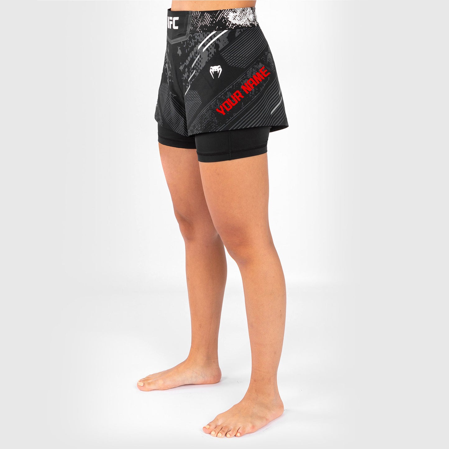 UFC Adrenaline by Venum Gepersonaliseerde Authentic Fight Night Vrouwen Gevechtsshort - Zwart