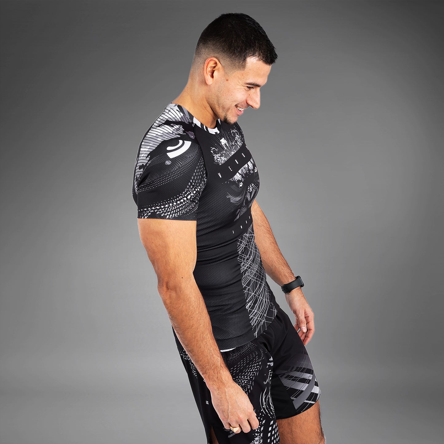 Venum Gorilla Jungle Rashguard korte mouwen - Zwart/Wit
