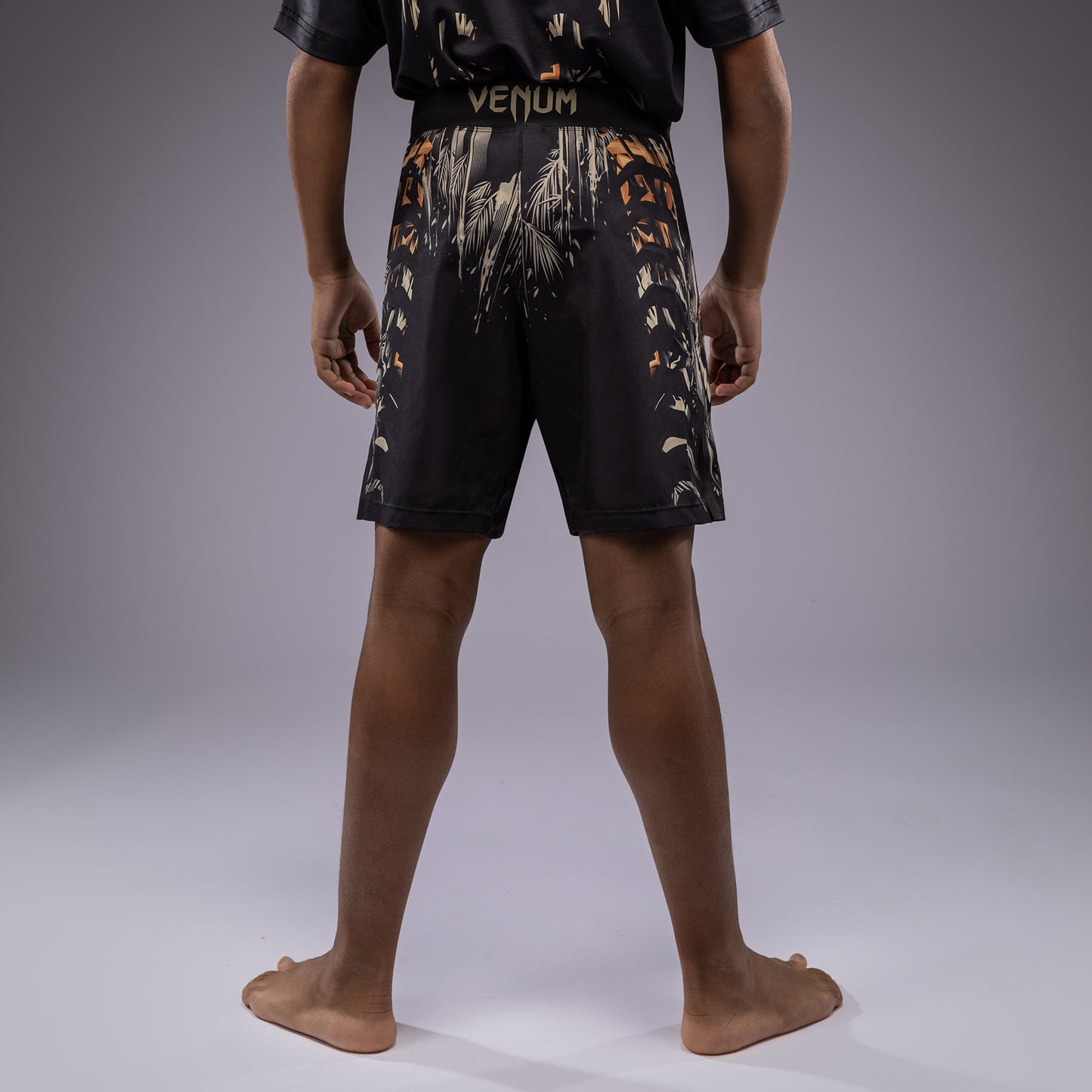 Venum Tiger Kids Fight Shorts - Zwart / Neon Oranje
