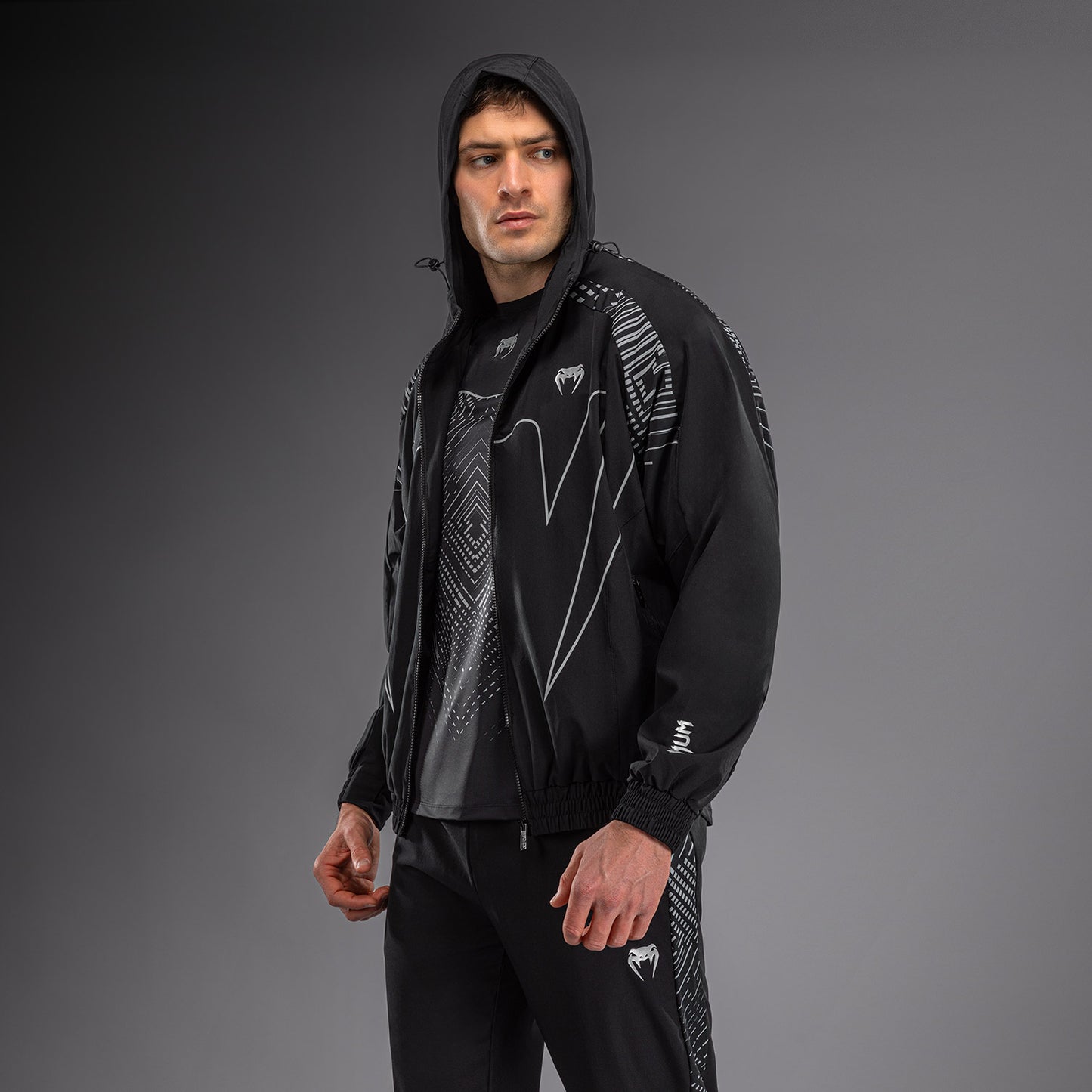 Venum Midnight Fury Trainingsjassen – Zwart/Grijs/Zilver
