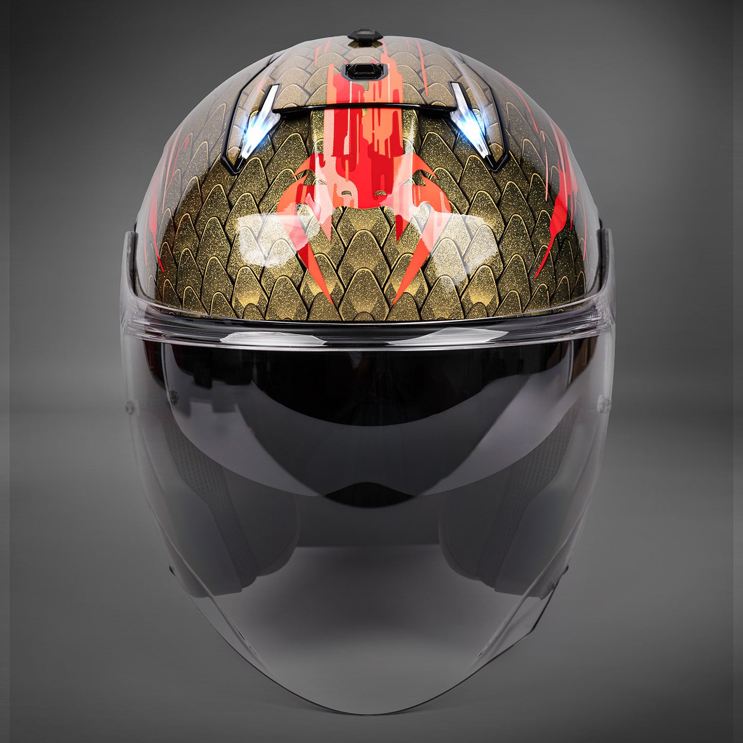 Venum x Shark SKWAL i3 JET Motorhelm - Rood/Goud