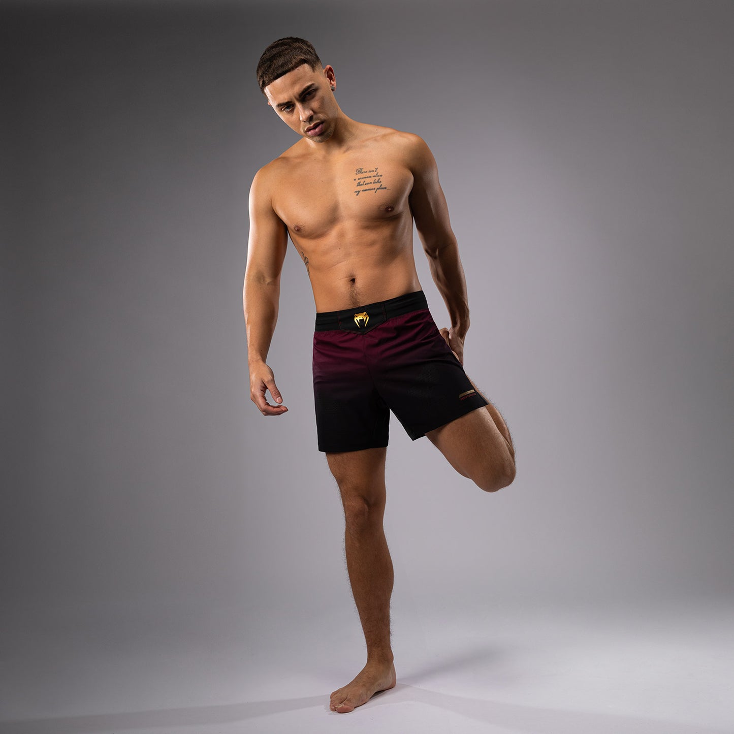 Venum Tactical XT Gevechtsshort - Zwart/Bourgondië/Goud