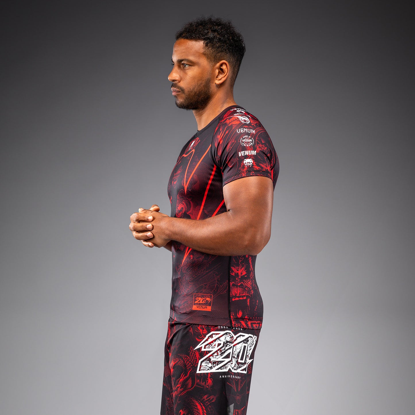 Venum 20th Anniversary Rashguard met korte mouwen - Zwart/Rood