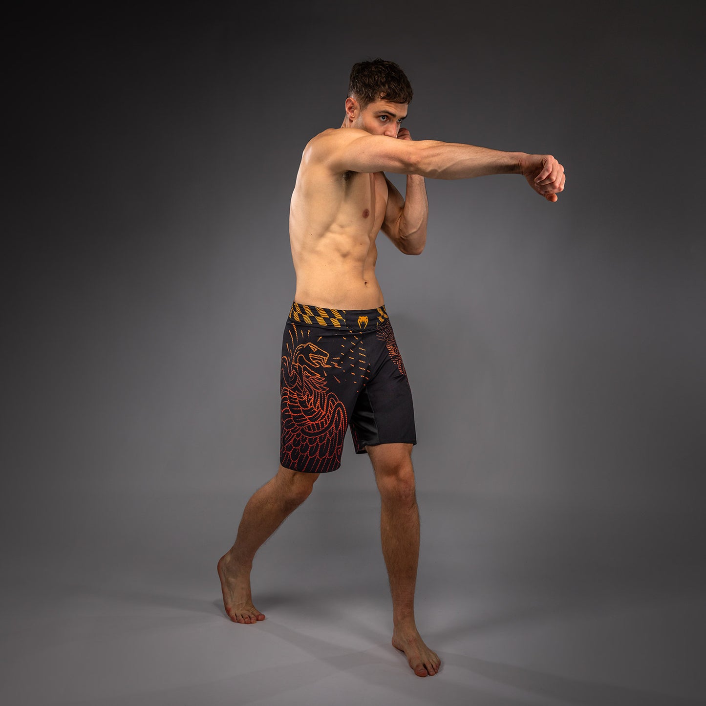Venum Quetzal Fury Fightshorts - Zwart/Fury Rood/Tangerine