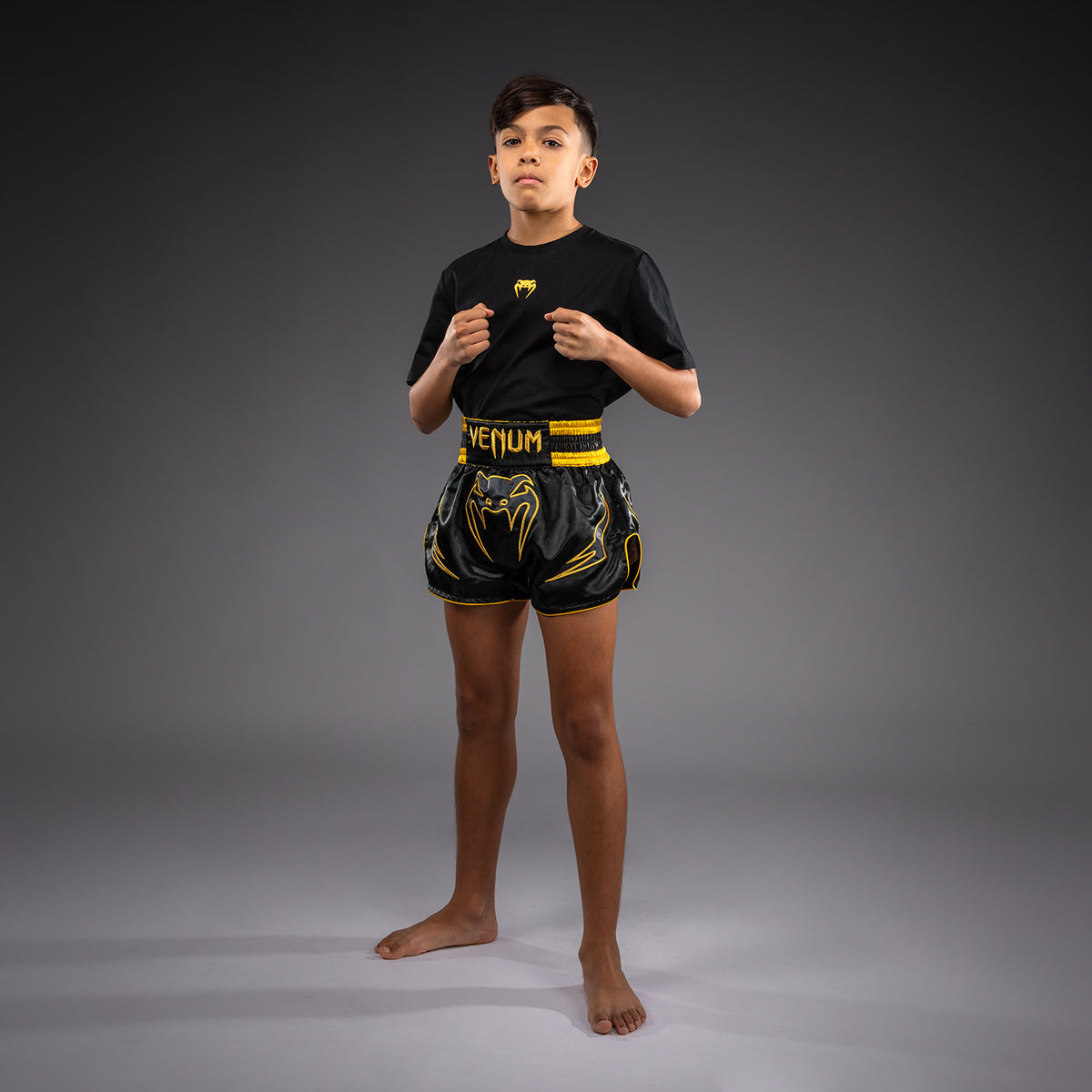 Venum Bangkok Fury Muay Thai-short voor kinderen - Zwart/Goud