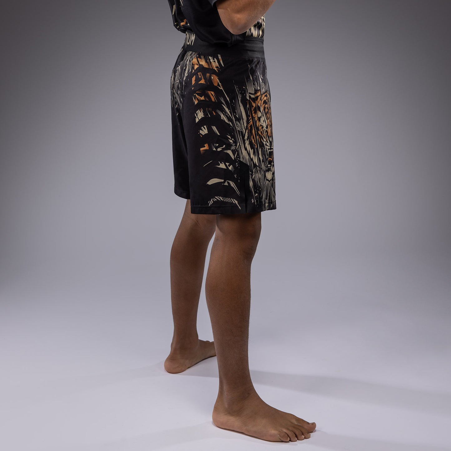 Venum Tiger Kids Fight Shorts - Zwart / Neon Oranje