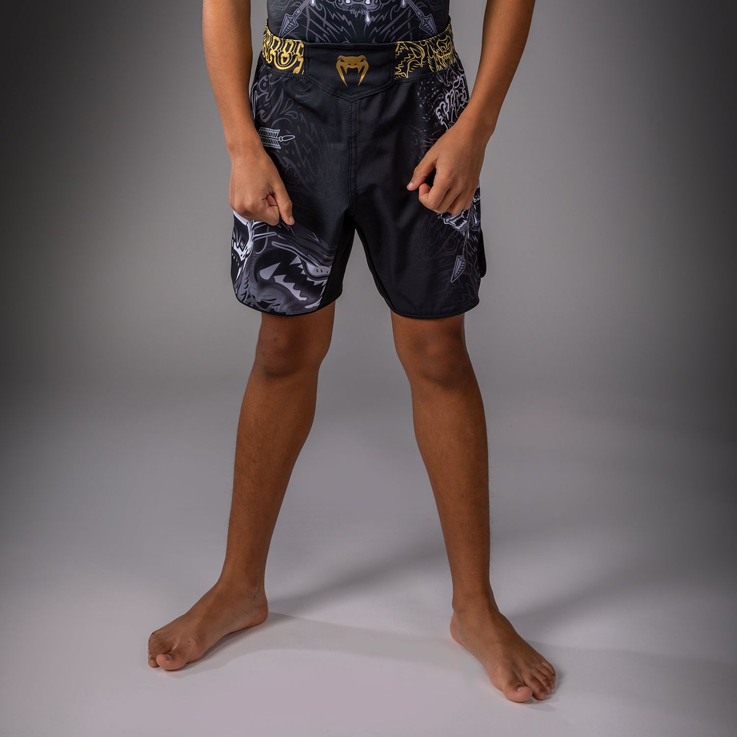 Venum Wolf Atak Kids Fightshorts – Zwart/Grijs