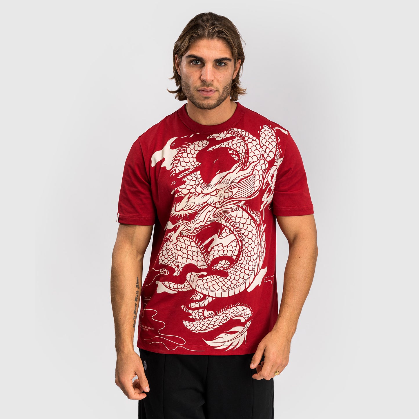 Venum Dragon's Flight Heren T-Shirt - Kersrood/Crème Wit