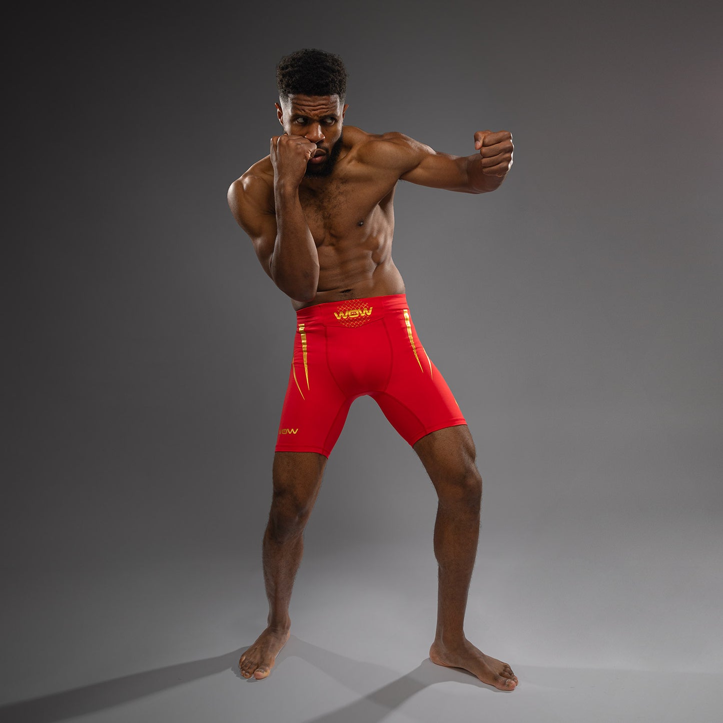 Venum x WOW FC Fury Red/ Gold Men’s Vale Tudo Shorts