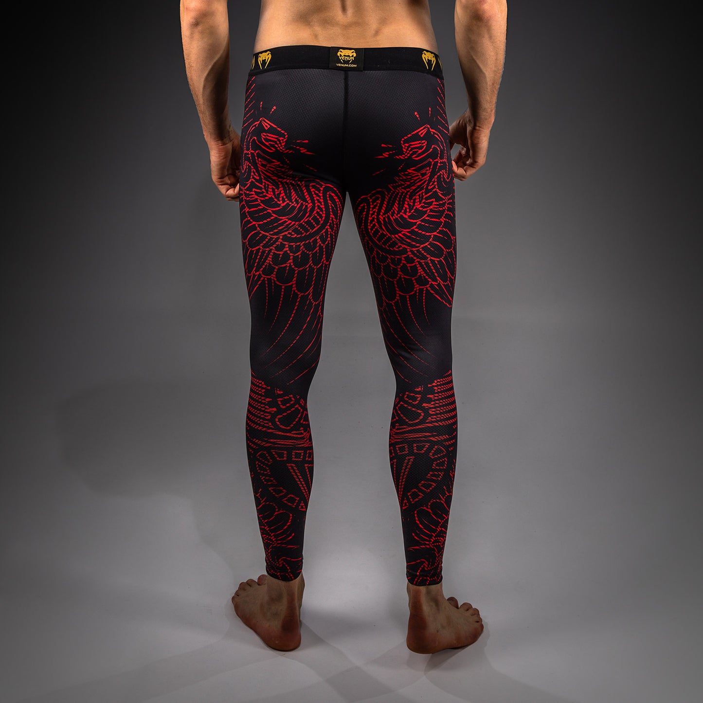 Venum Quetzal Fury Spats - Zwart/Fury Rood/Tangerine