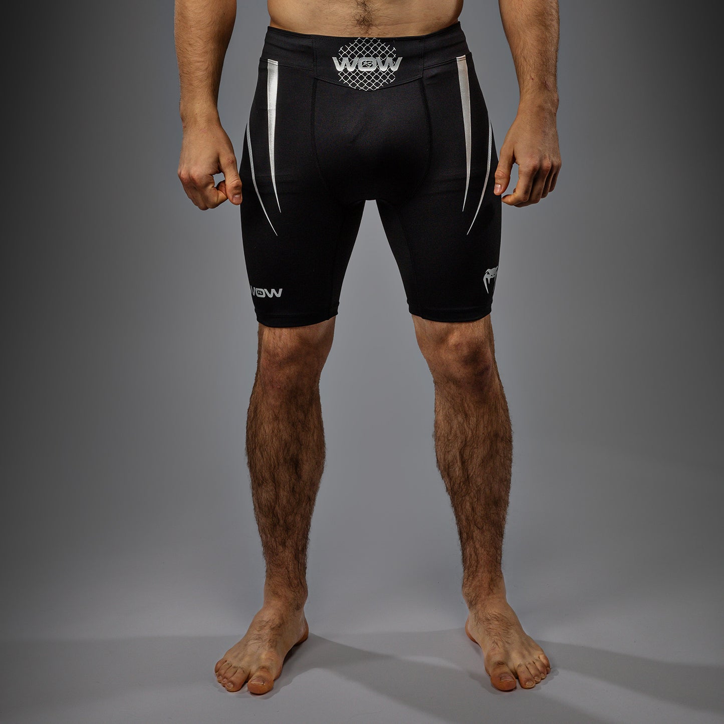 Venum x WOW FC Heren Vale Tudo Shorts - Zwart/ Zilver Grijs