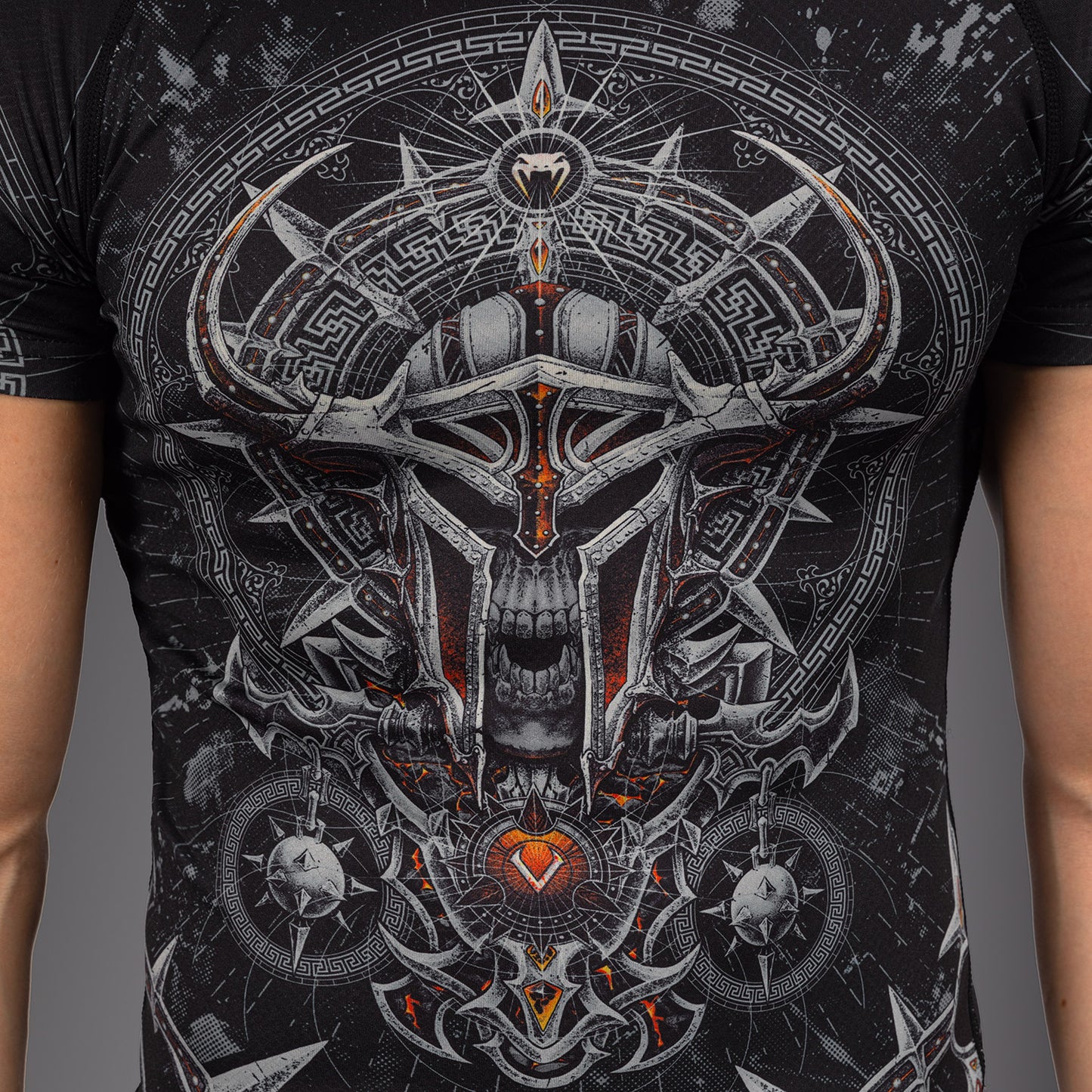 Venum Gladiator 5.0 Heren Korte Mouw Rashguard - Zwart/Zilver