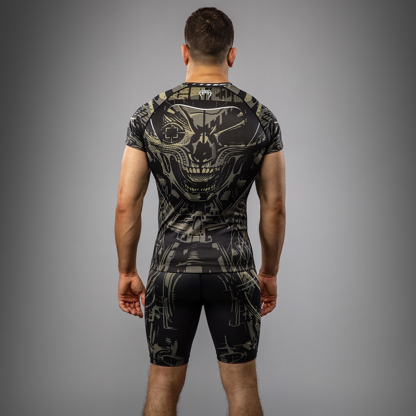 Venum Invader Korte Mouwen Rashguard - Zwart/Zand