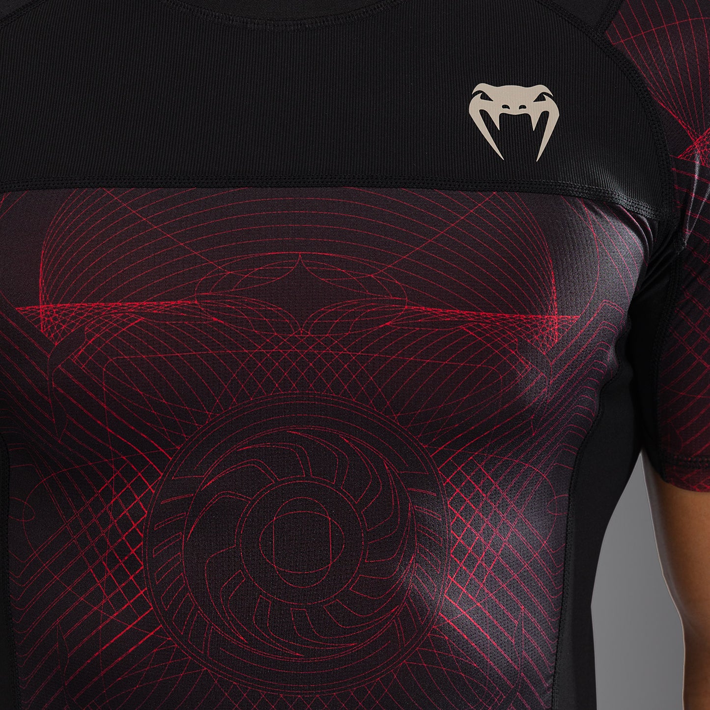 Venum G-Fit Air Korte Mouw Rashguard Heren - Diepzwart / Vuurrood